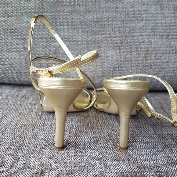 Light Gold Mirror Sandals Heels - Picture 4 of 6